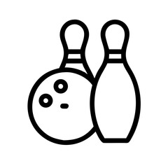 Icon of a bowling ball and pins representing the sport