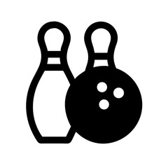 Icon of a bowling ball and pins representing the sport