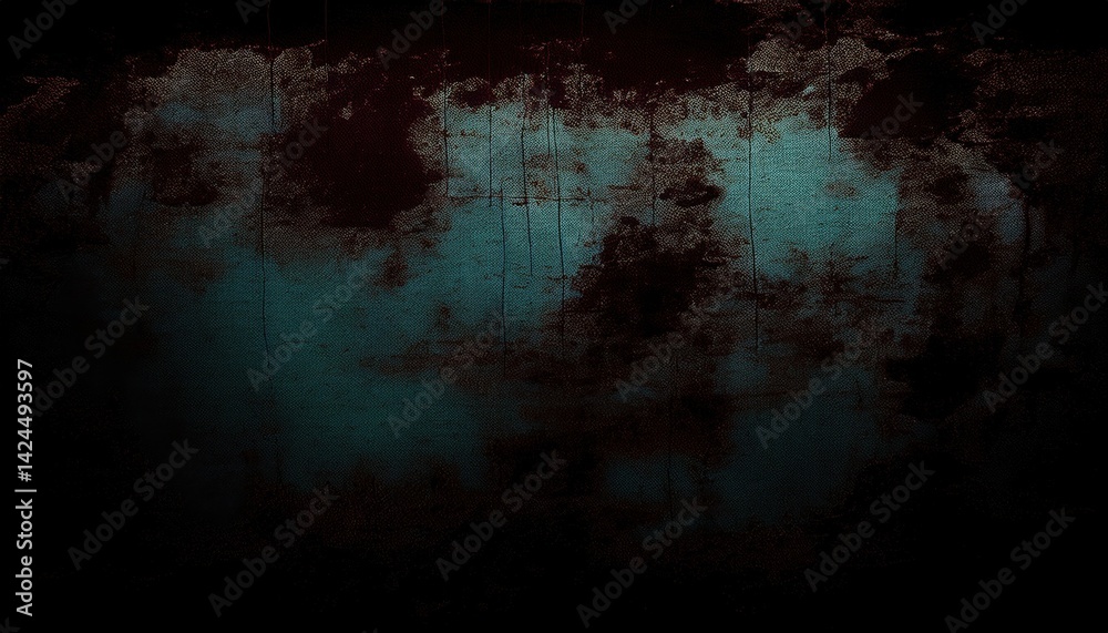 Aufkleber spooky blue grunge texture with drips for halloween design in web and print media