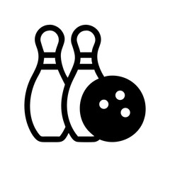 Icon of a bowling ball and pins representing the sport
