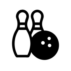 Icon of a bowling ball and pins representing the sport