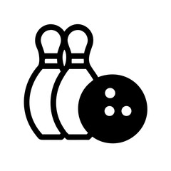 Icon of a bowling ball and pins representing the sport