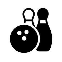 Icon of a bowling ball and pins representing the sport