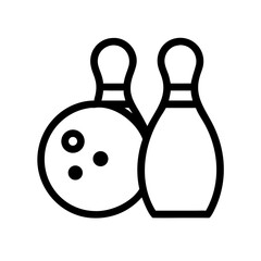 Icon of a bowling ball and pins representing the sport