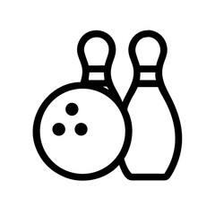 Icon of a bowling ball and pins representing the sport