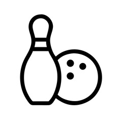 Icon of a bowling ball and pins representing the sport