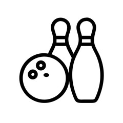 Icon of a bowling ball and pins representing the sport