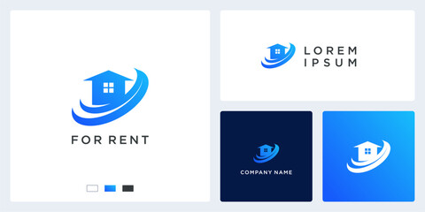 house rental logo design template vector