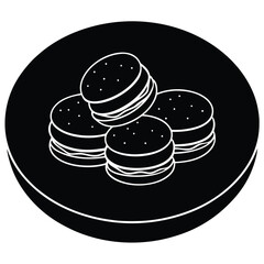 A Plate of Delicate Macarons with Colorful Frosting