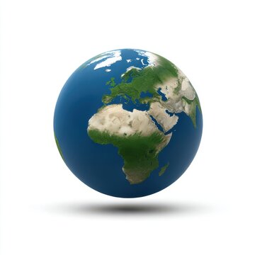 Earth globe showing continents isolated on white background