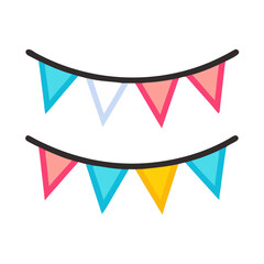 Party Bunting Banner Icon Representing Event Decoration and Festive Atmosphere