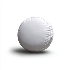 Round white cushion isolated on white background