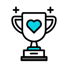 Trophy with Heart Icon Representing Value-Based Achievement and Recognition