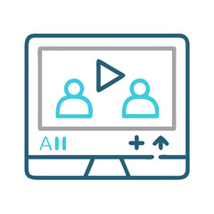 Video Player with People Icon Representing Language Learning and Educational Media