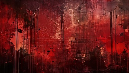 dark abstract red and black texture with paint splatters for halloween design, web design, print media, and branding
