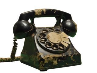 Dusty antique rotary dial phone