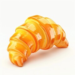 Glossy, golden croissant, beautifully illustrated.