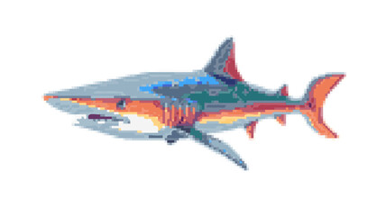 Pixel art shark