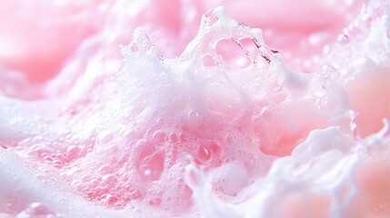 Pink and white sudsy foam texture