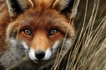 Obraz premium Close encounter with a red fox in its natural habitat