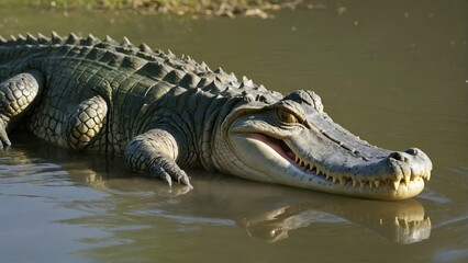 Obraz premium crocodile in the water