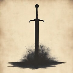 Sword Emerging from Shadow