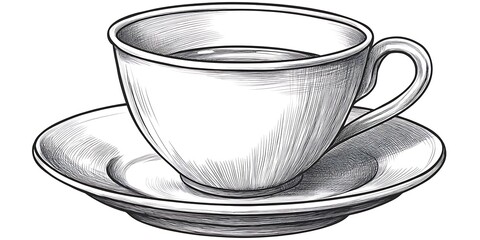 Tea Cup and Saucer Drawing