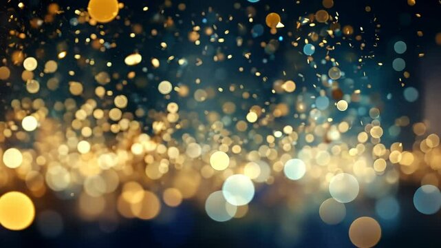 Abstract background with colorful bokeh and holiday or festive lights.