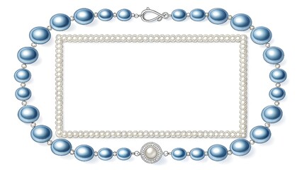 Fototapeta premium A delicate frame crafted from lustrous pearls, suggesting elegance and sophistication.