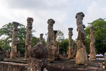 Nissanka Latha Mandapaya, unique stone-pillared pavilion in ancient Polonnaruwa, Sri Lanka, open-air shrine