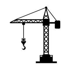 construction crane icon, construction crane silhouette vector illustration-simple silhouette illustration of construction crane,construction crane vector