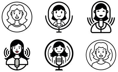Women Podcasters in Different Recording Settings