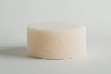 Round, light beige, textured sponge