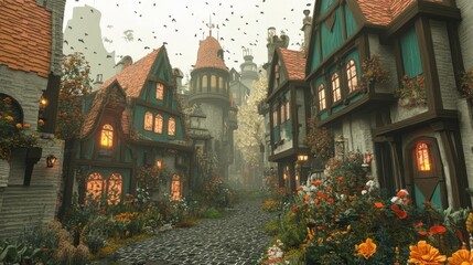 Enchanting Elven Cityscape: A Journey to a Magical World.