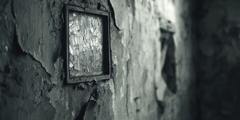 Shattered Glass in Decaying Wall: A Monochromatic Study of Ruin and Time's Passage