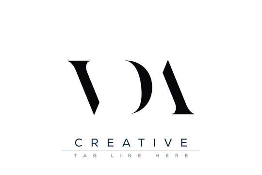 VDA abstract letter logo design. This logo is designed by three abstract letters.