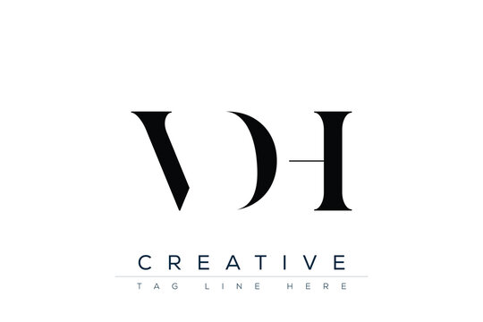 VDH abstract letter logo design. This logo is designed by three abstract letters.