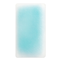 Frosted aqua cooling gel patch isolated on transparent background