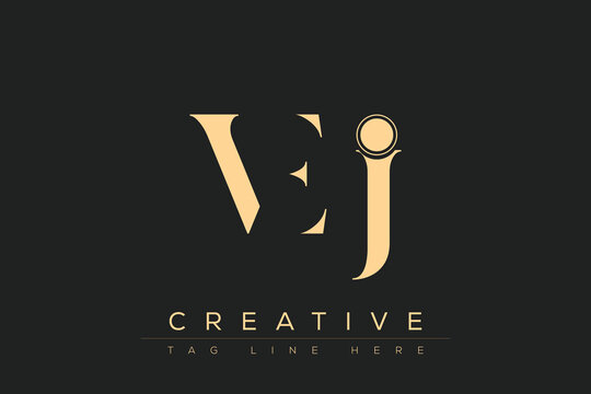 VEJ abstract letter logo design. This logo is designed by three abstract letters.