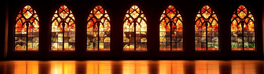 Stained Glass Windows in a Church
