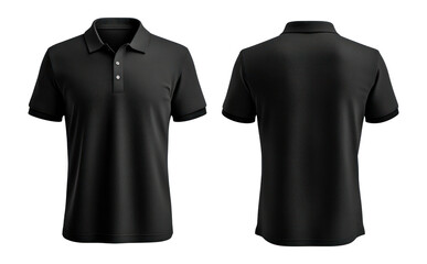 PNG Black polo shirt mockup apparel sleeve front.