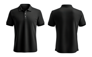 PNG Black polo shirt mockup apparel sleeve front.