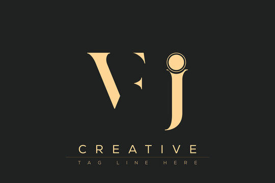 VFJ abstract letter logo design. This logo is designed by three abstract letters.