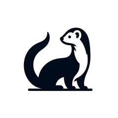 Obraz premium 흰 배경, 페럿, 픽토그램 아트, jpeg (white background, Ferret, pictogram art, jpeg)