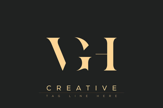 VGH abstract letter logo design. This logo is designed by three abstract letters.