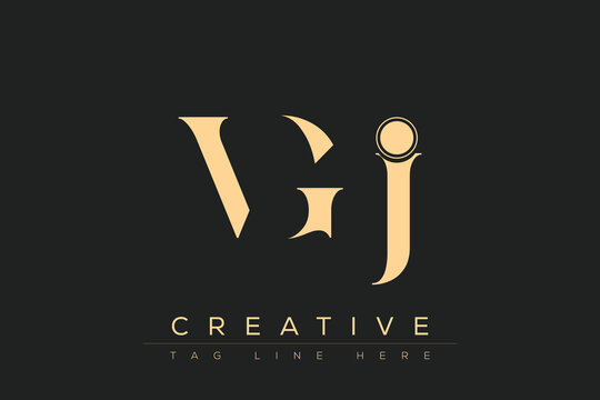 VGJ abstract letter logo design. This logo is designed by three abstract letters.