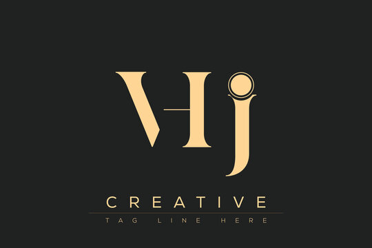 VHJ abstract letter logo design. This logo is designed by three abstract letters.