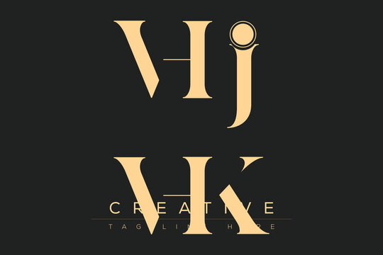 VHK abstract letter logo design. This logo is designed by three abstract letters.