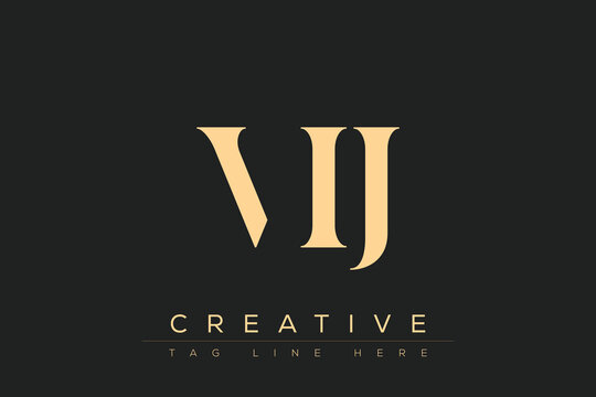 VIJ abstract letter logo design. This logo is designed by three abstract letters.