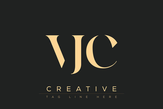 VJC abstract letter logo design. This logo is designed by three abstract letters.